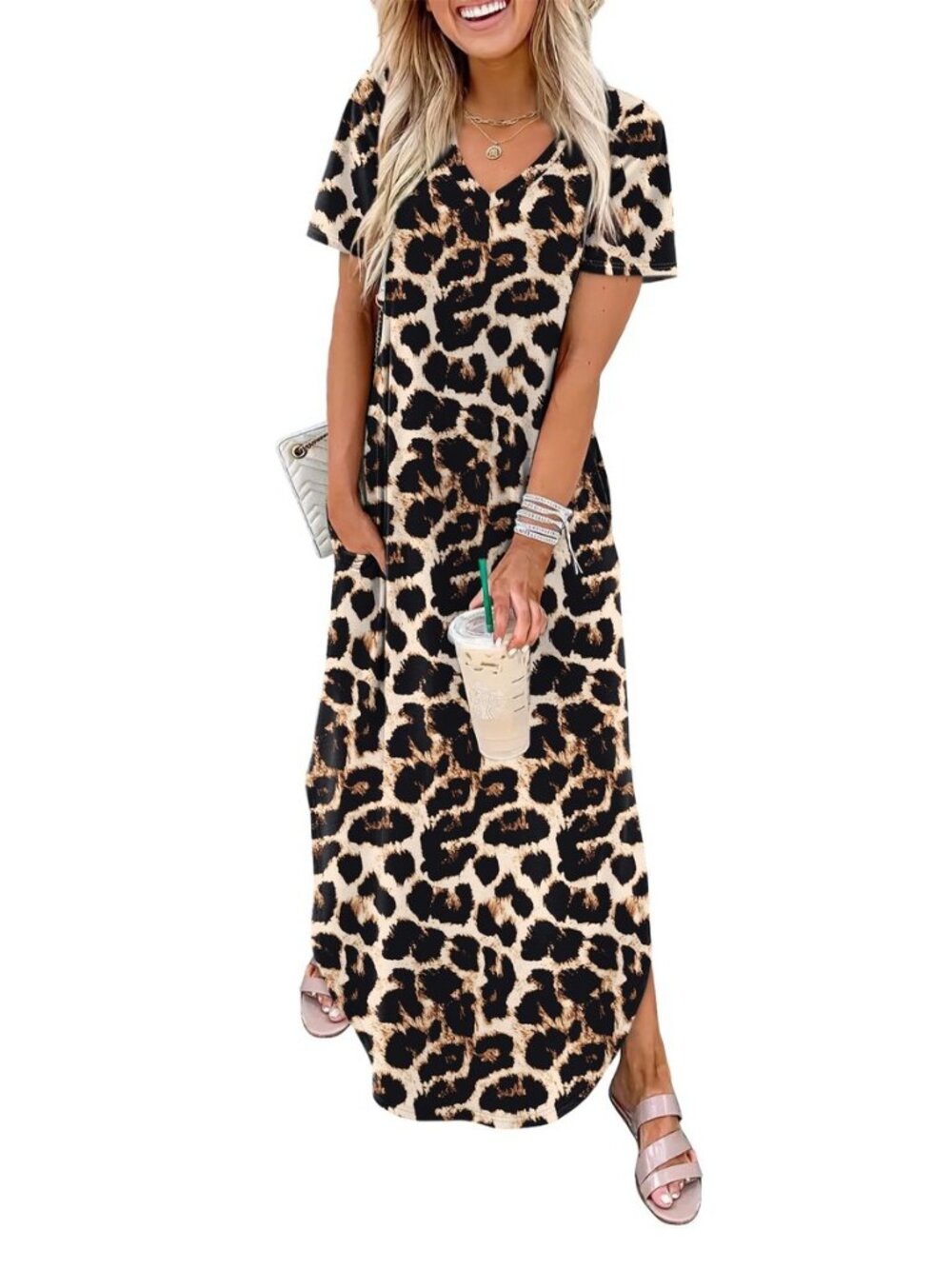 Women's Summer Short Sleeve Dresses Maxi Dress Vacation Beach Sundresses 2026